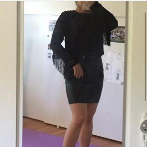 Long sleeve shirt and platform shoes